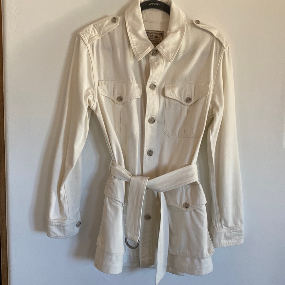 POLO Ralph Lauren Cream Cotton Twill Safari Style Jacket - M